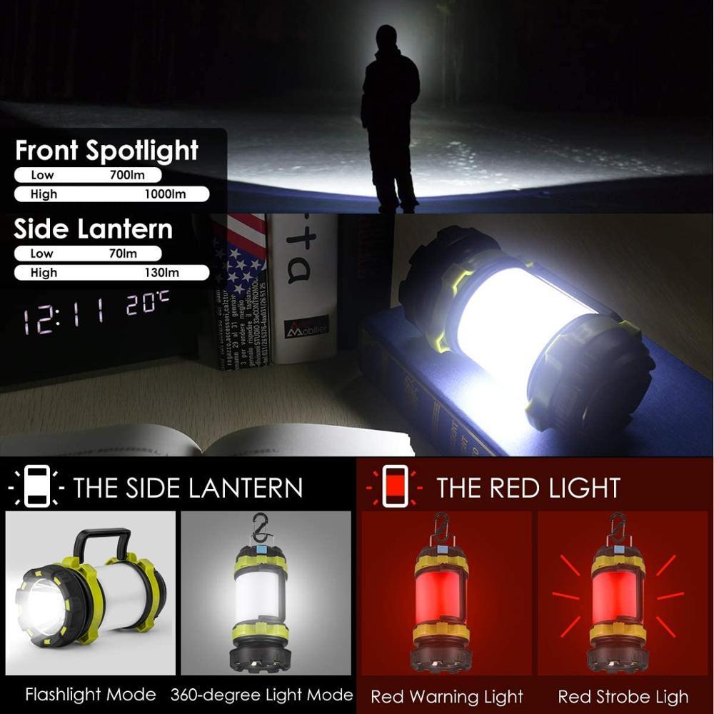 Outdoor Emergency Camping Light Flashlight Rechargeable Battery Power