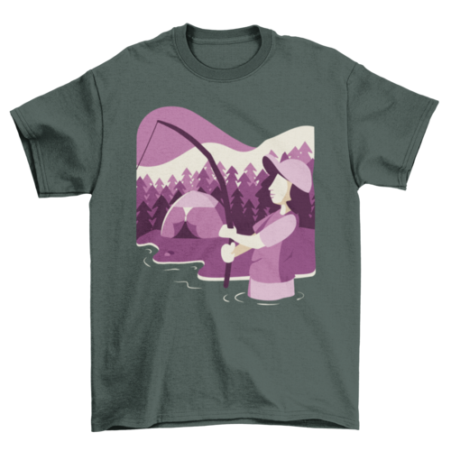 Woman Fishing T-shirt