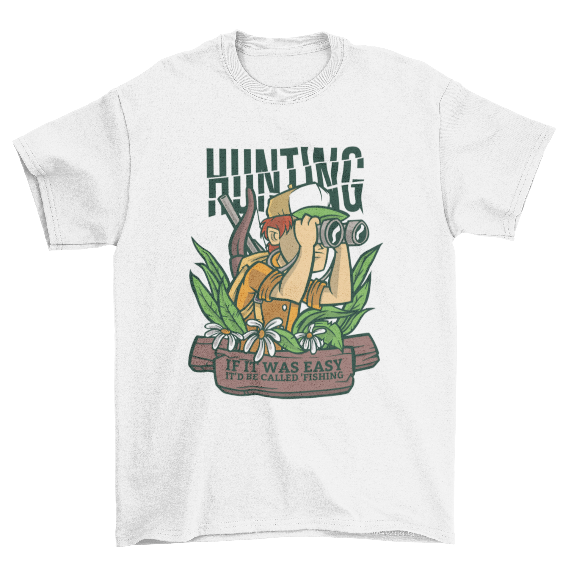 Hunting Cartoon Quote T-shirt