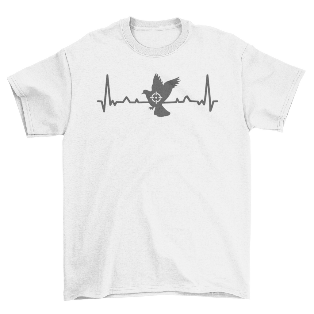 Heartbeat pigeon hunting t-shirt