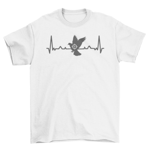 Heartbeat pigeon hunting t-shirt