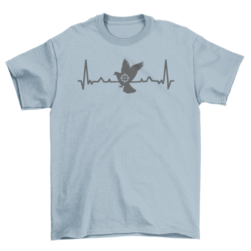 Heartbeat pigeon hunting t-shirt