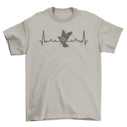 Heartbeat pigeon hunting t-shirt
