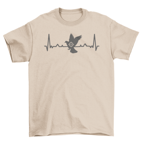 Heartbeat pigeon hunting t-shirt
