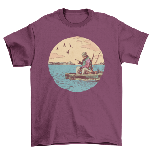 Old man fishing t-shirt